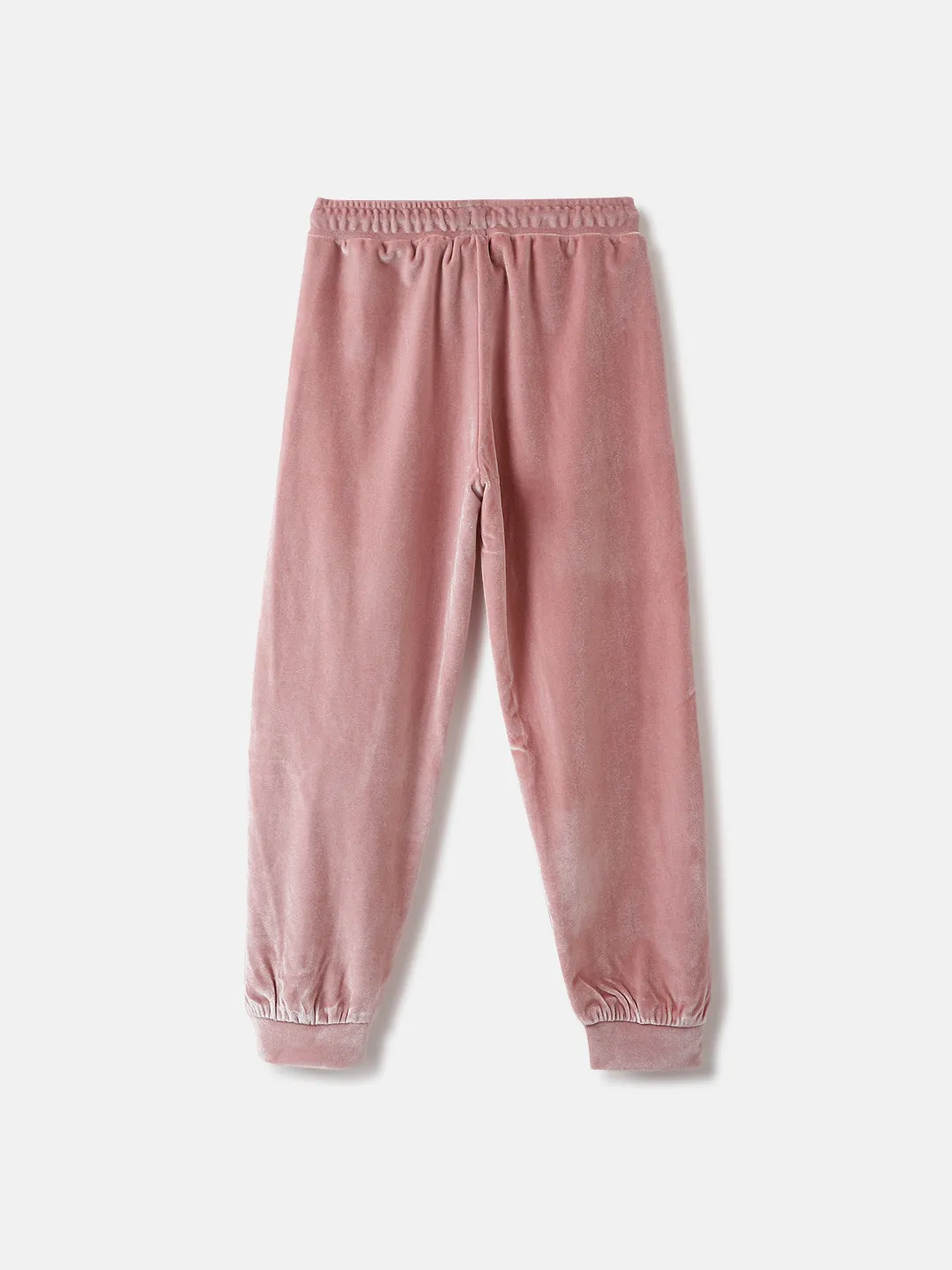 Elle Girls Pink Solid Relaxed Fit Joggers Style Sweatpant