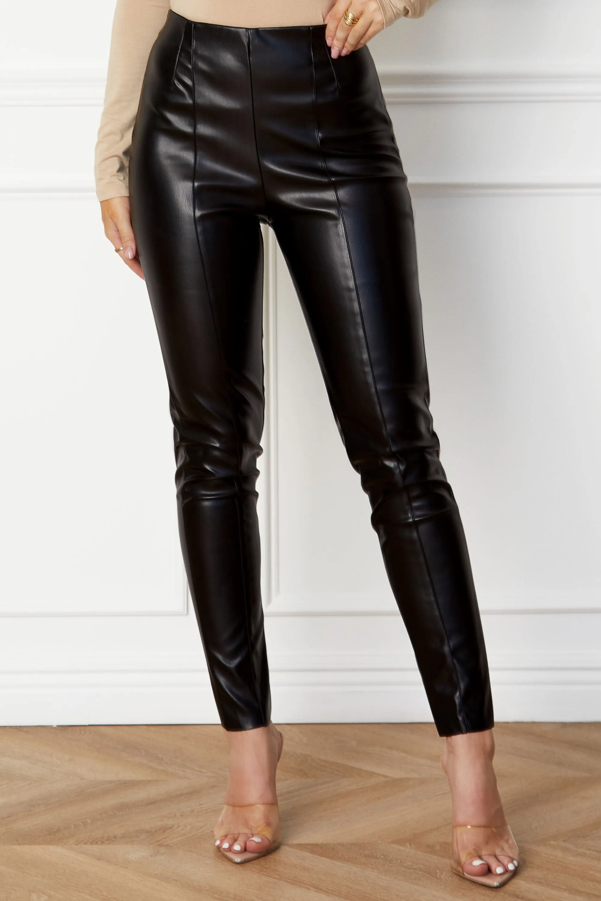 Elowen Black Vegan Leather Leggings