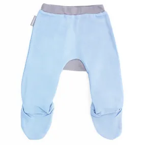 Endanzoo Organic Footed Pant - Blue w/ grey