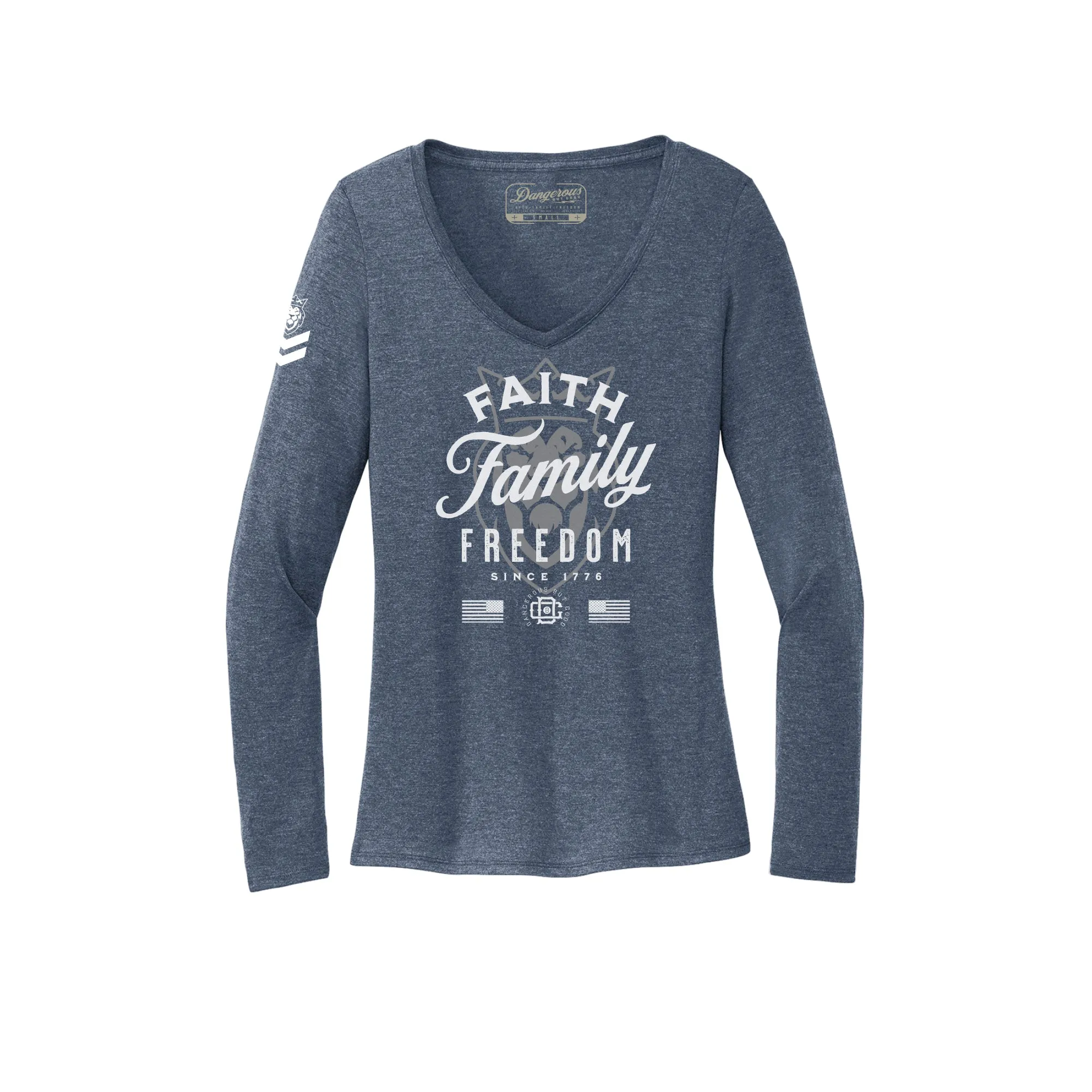 F3 Heather Denim Ladies Long Sleeve T-Shirt