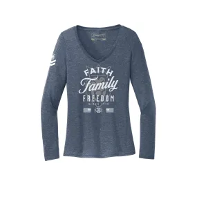 F3 Heather Denim Ladies Long Sleeve T-Shirt