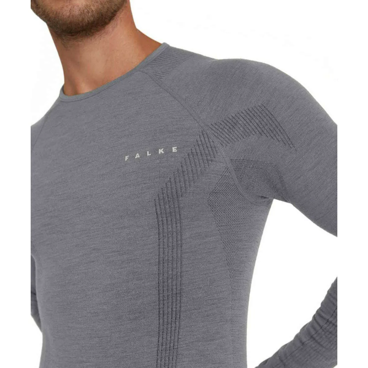 Falke Wool Tech Long Sleeve Shirt - Grey Heather