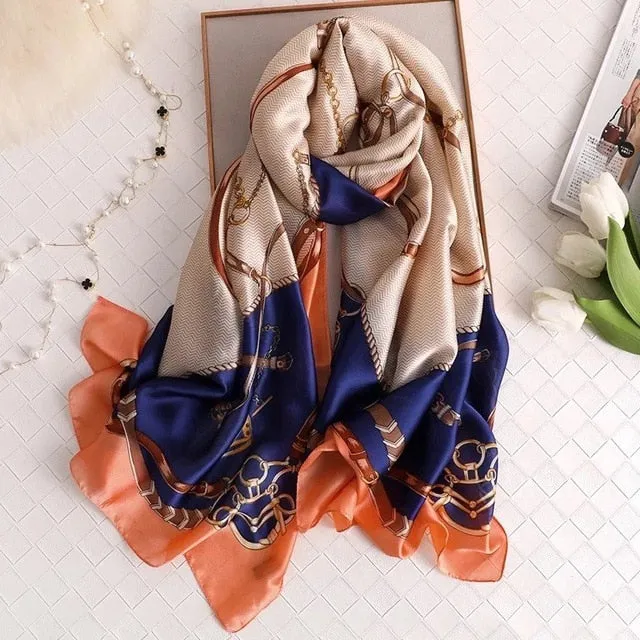 Fashion Silk Scarf Printed Bandana Shawl #LZ131