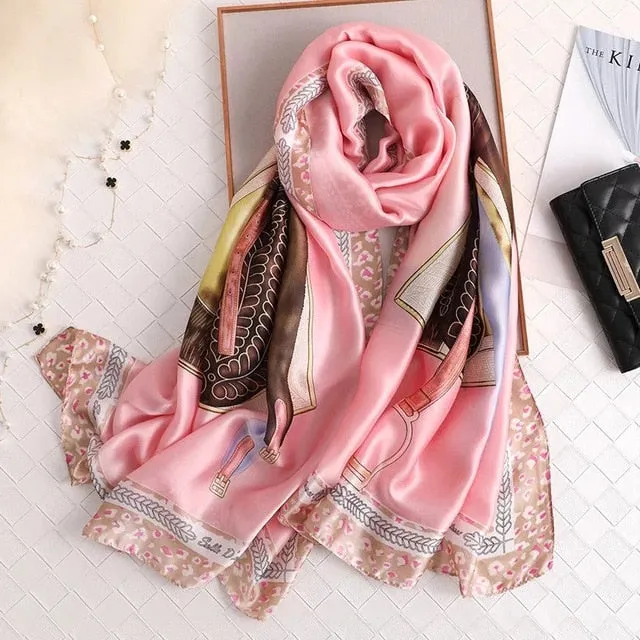 Fashion Silk Scarf Printed Bandana Shawl #LZ131