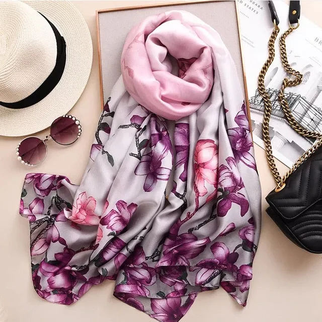 Fashion Silk Scarf Printed Bandana Shawl #LZ131