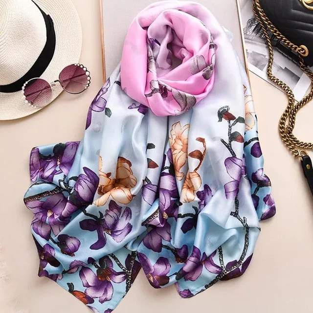 Fashion Silk Scarf Printed Bandana Shawl #LZ131