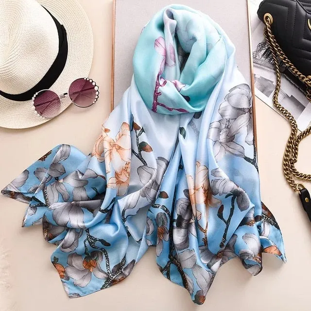 Fashion Silk Scarf Printed Bandana Shawl #LZ131