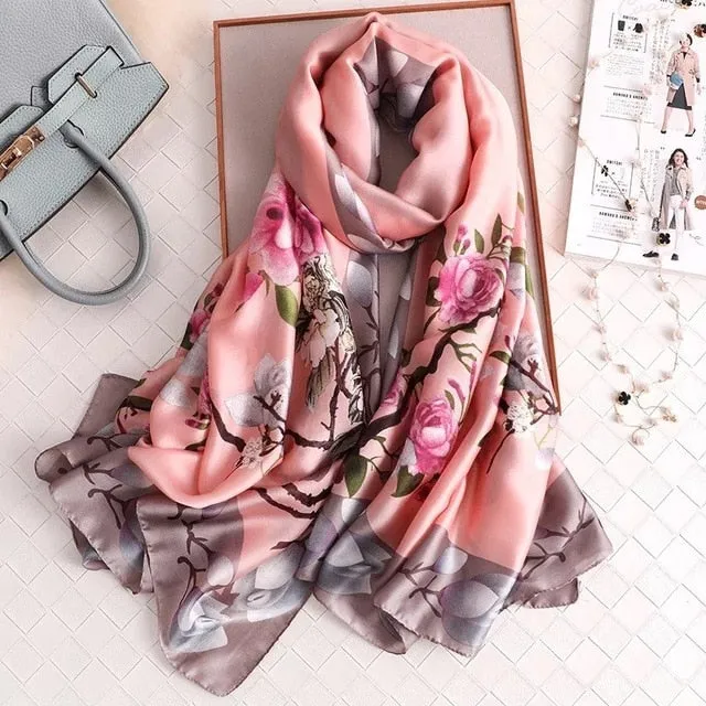 Fashion Silk Scarf Printed Bandana Shawl #LZ131