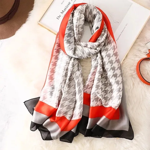 Fashion Silk Scarf Printed Bandana Shawl #LZ131