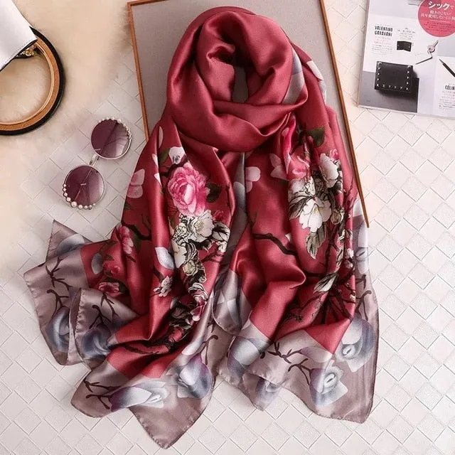 Fashion Silk Scarf Printed Bandana Shawl #LZ131