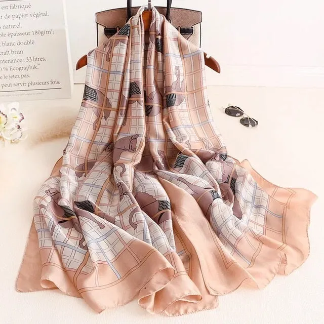 Fashion Silk Scarf Printed Bandana Shawl #LZ131