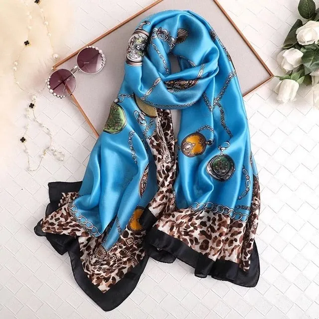 Fashion Silk Scarf Printed Bandana Shawl #LZ131