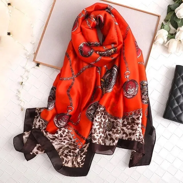 Fashion Silk Scarf Printed Bandana Shawl #LZ131