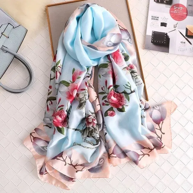 Fashion Silk Scarf Printed Bandana Shawl #LZ131