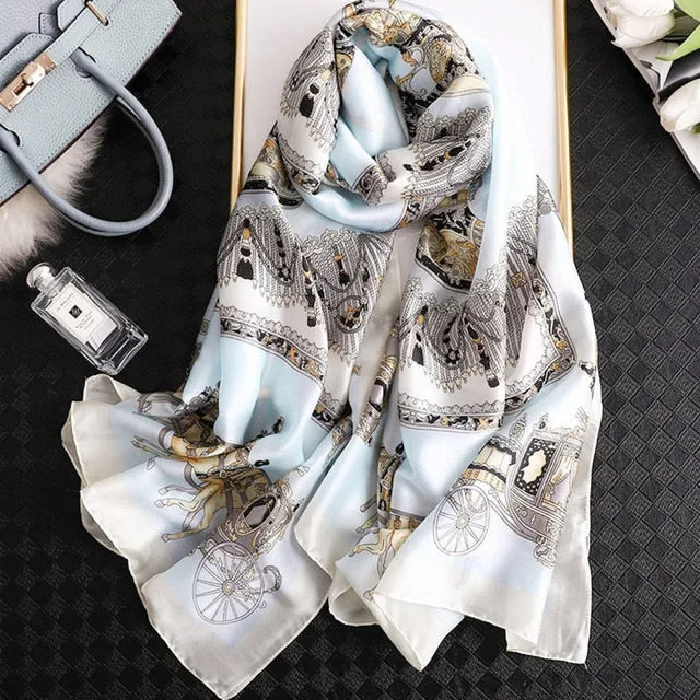 Fashion Silk Scarf Printed Bandana Shawl #LZ242