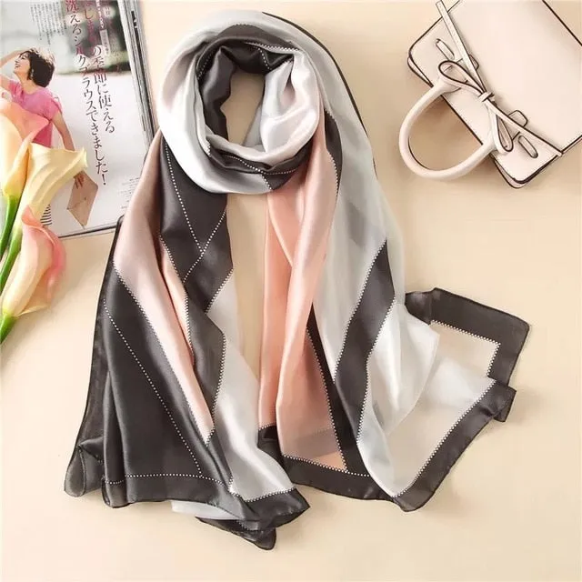 Fashion Silk Scarf Printed Bandana Shawl #LZ242