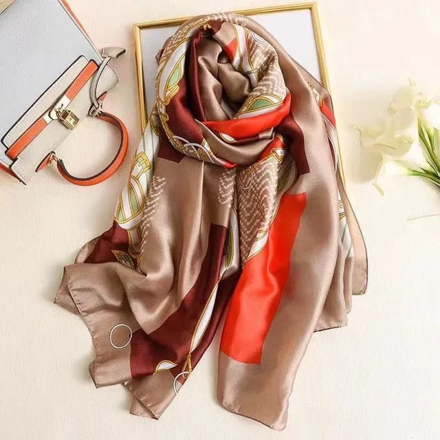 Fashion Silk Scarf Printed Bandana Shawl #LZ242