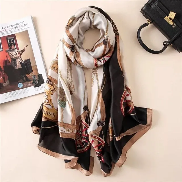 Fashion Silk Scarf Printed Bandana Shawl #LZ242