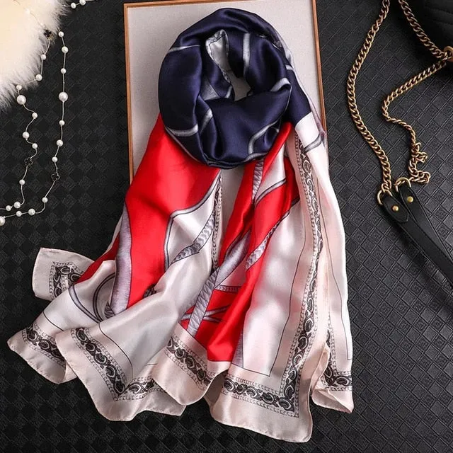 Fashion Silk Scarf Printed Bandana Shawl #LZ242