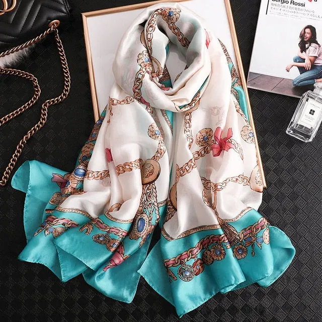 Fashion Silk Scarf Printed Bandana Shawl #LZ242