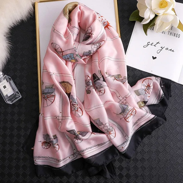 Fashion Silk Scarf Printed Bandana Shawl #LZ242