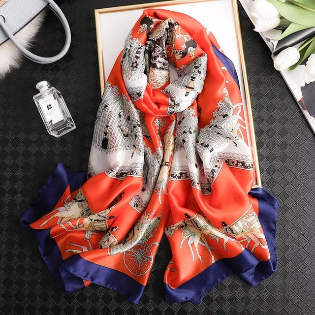 Fashion Silk Scarf Printed Bandana Shawl #LZ242