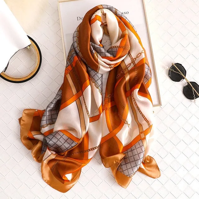 Fashion Silk Scarf Printed Bandana Shawl #LZ242