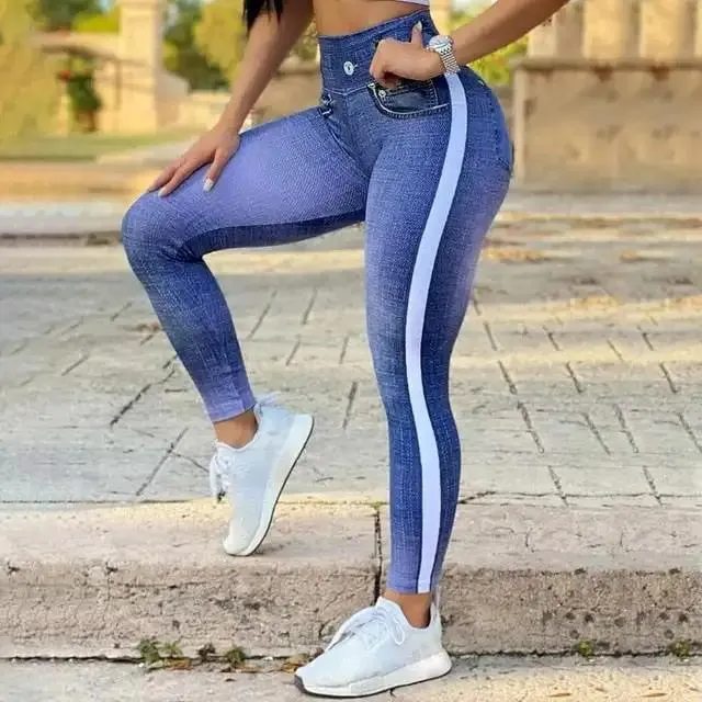 Faux Denim Jean Leggings