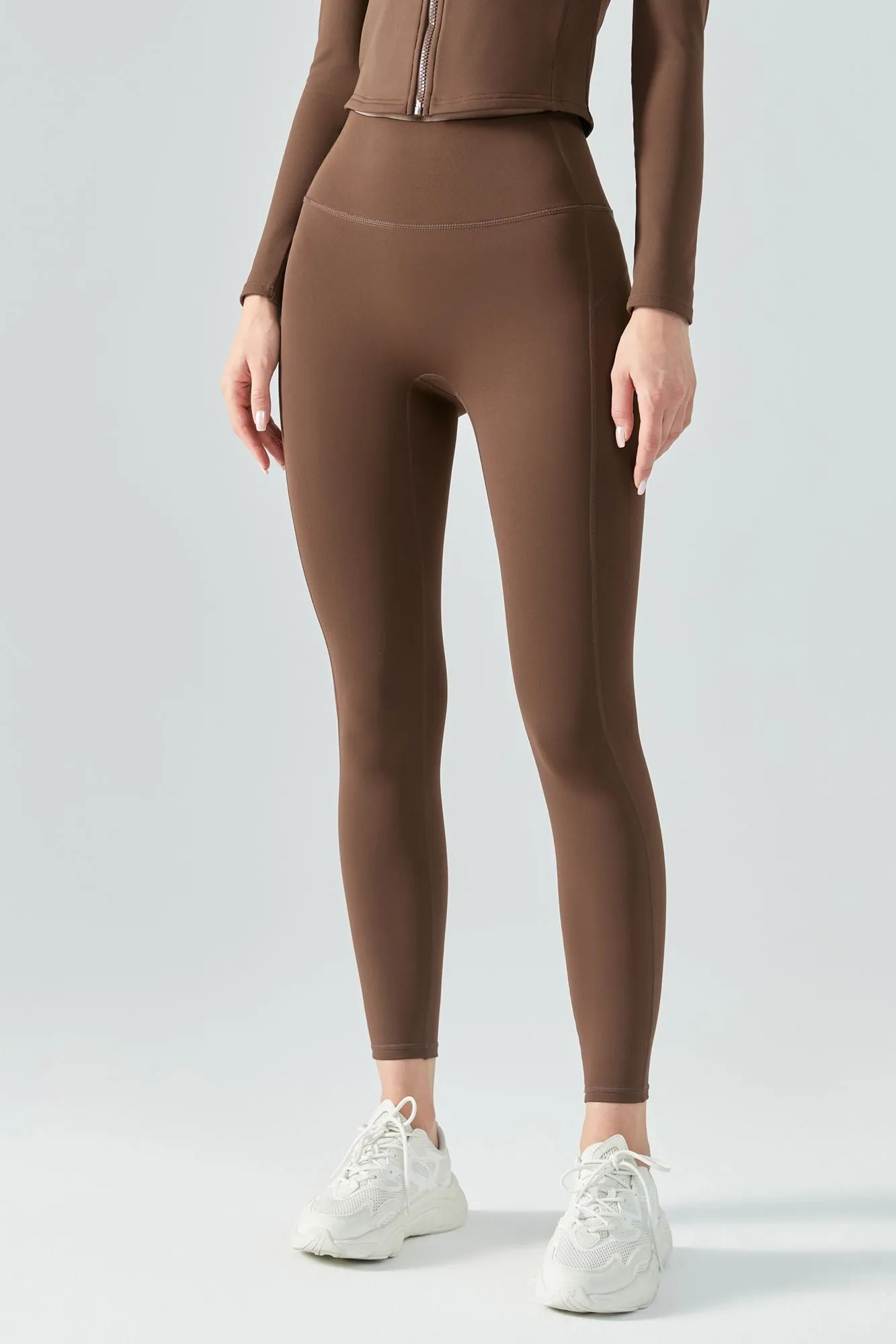 Fleece Lined No Front Seam Workout Leggings