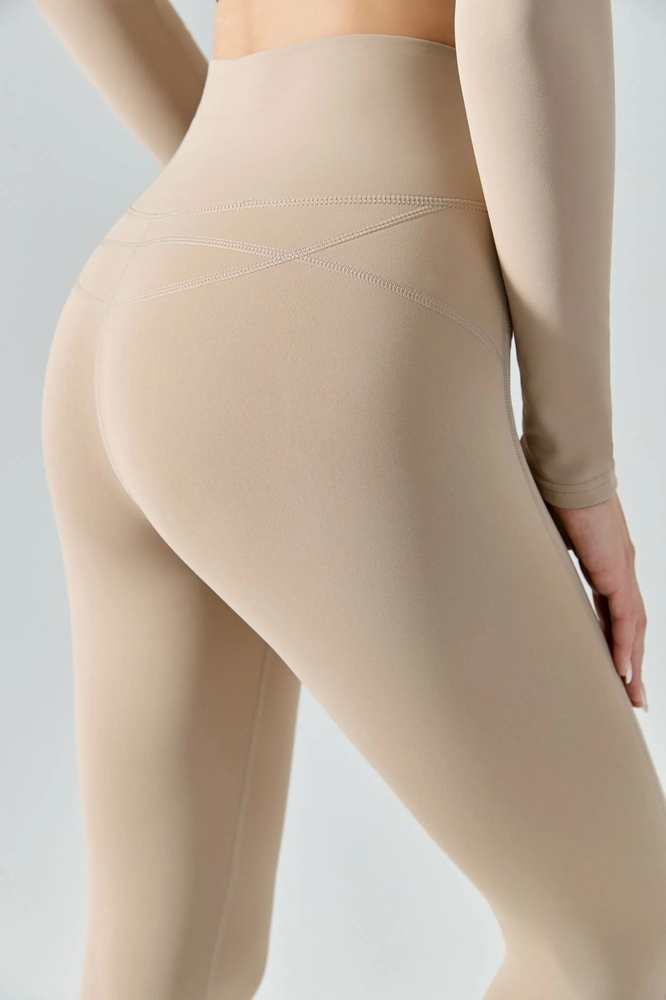 Fleece Lined No Front Seam Workout Leggings