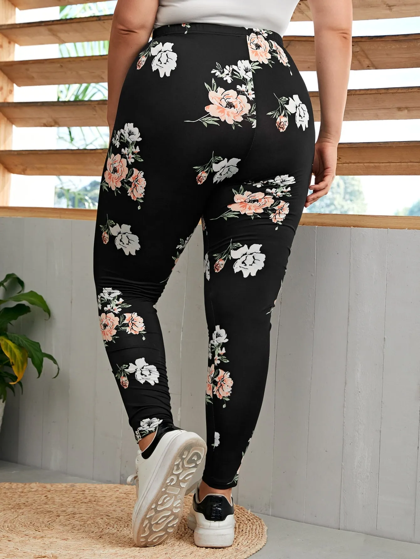 Floral Long Plus Size Leggings