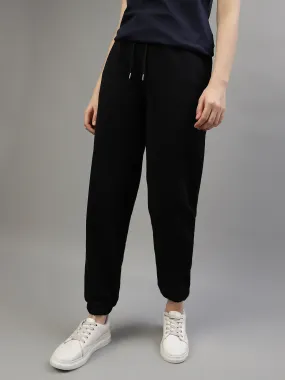 Gant Women Black Solid Relaxed Fit Trackpants