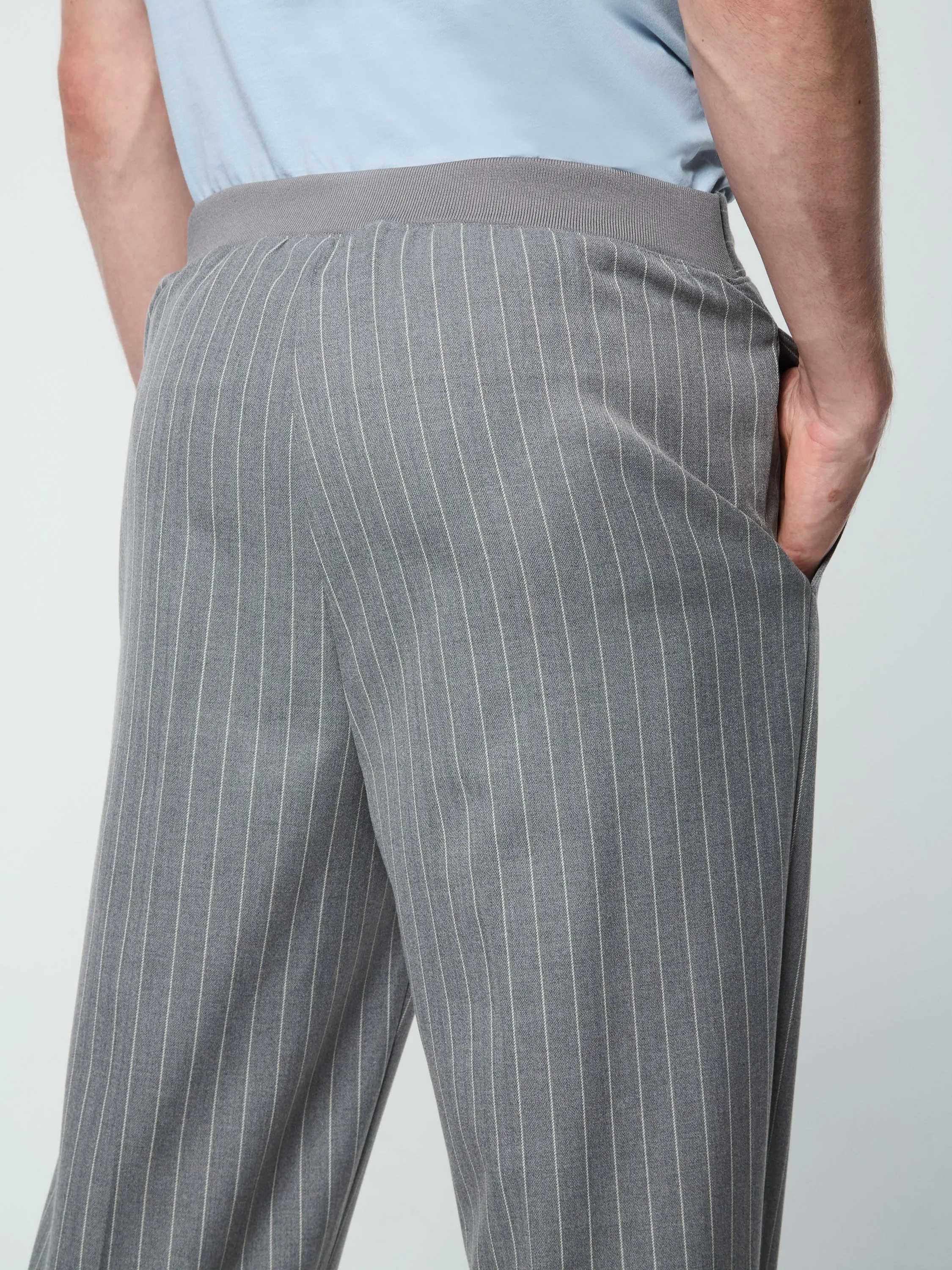 Gessato Suiting Track Pant- Quiet Shade