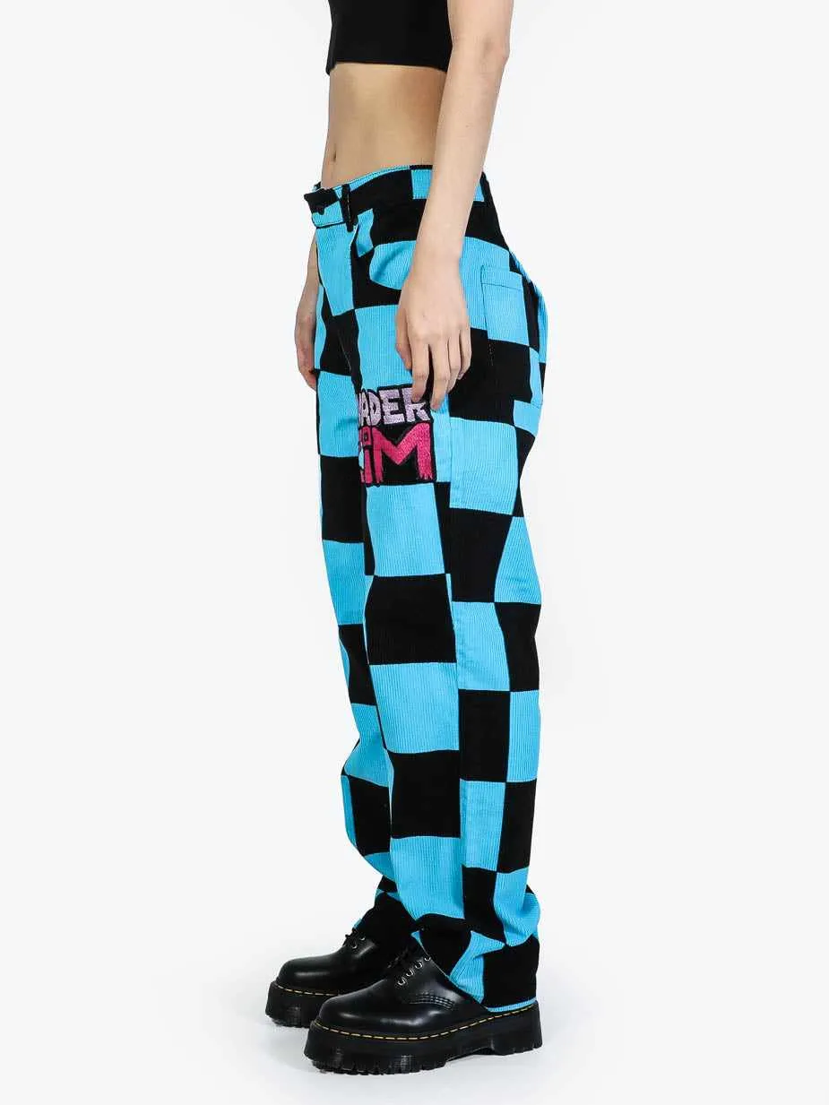 Gir Blue Checkered Corduroys