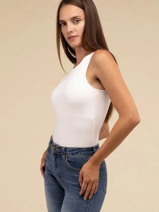 Glow from the Inside Out Boat Neck Sleeveless Bodysuit