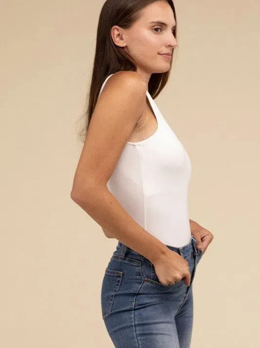 Glow from the Inside Out Boat Neck Sleeveless Bodysuit