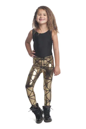 Gold Disco Kids Leggings