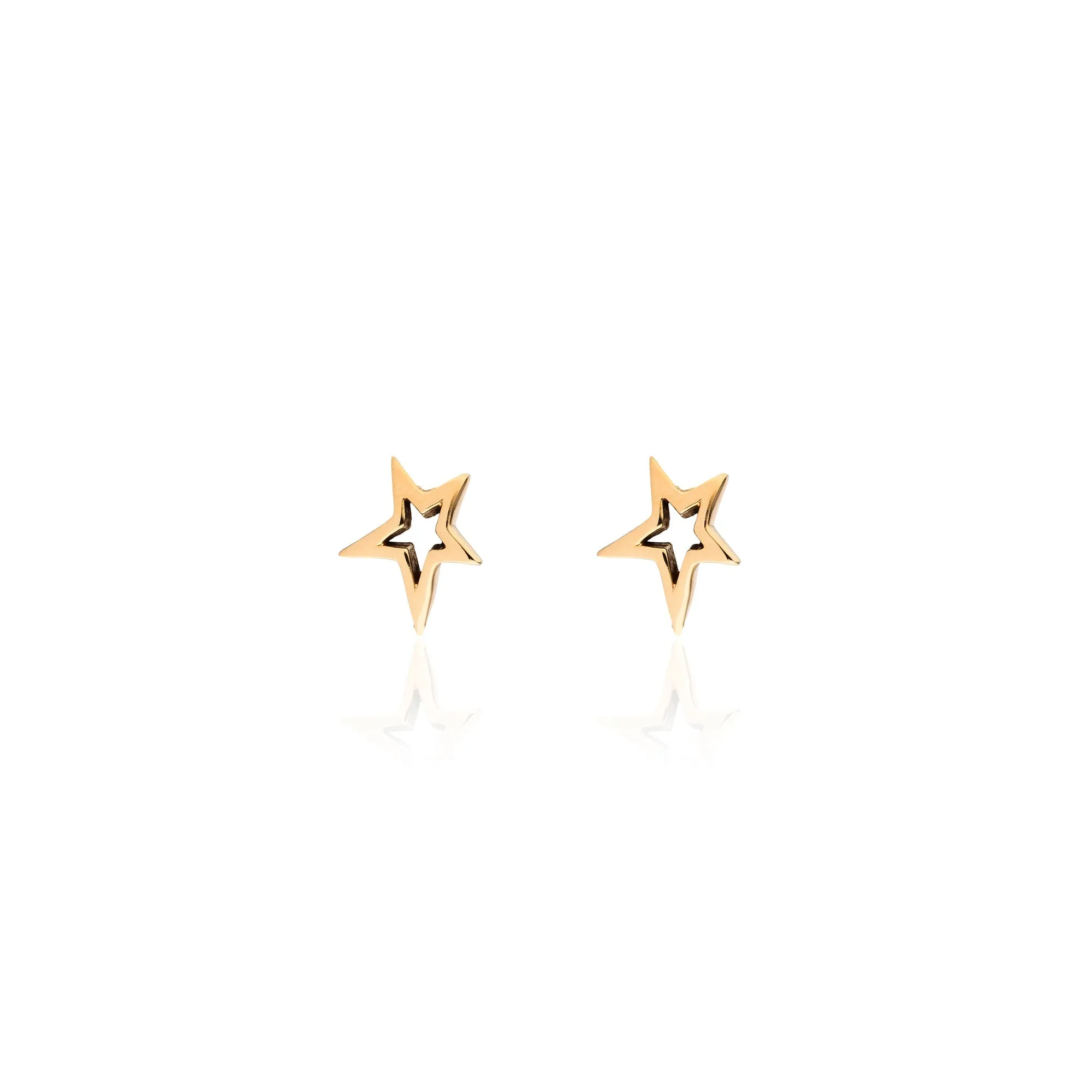 Gold Shooting Star Stud Earrings