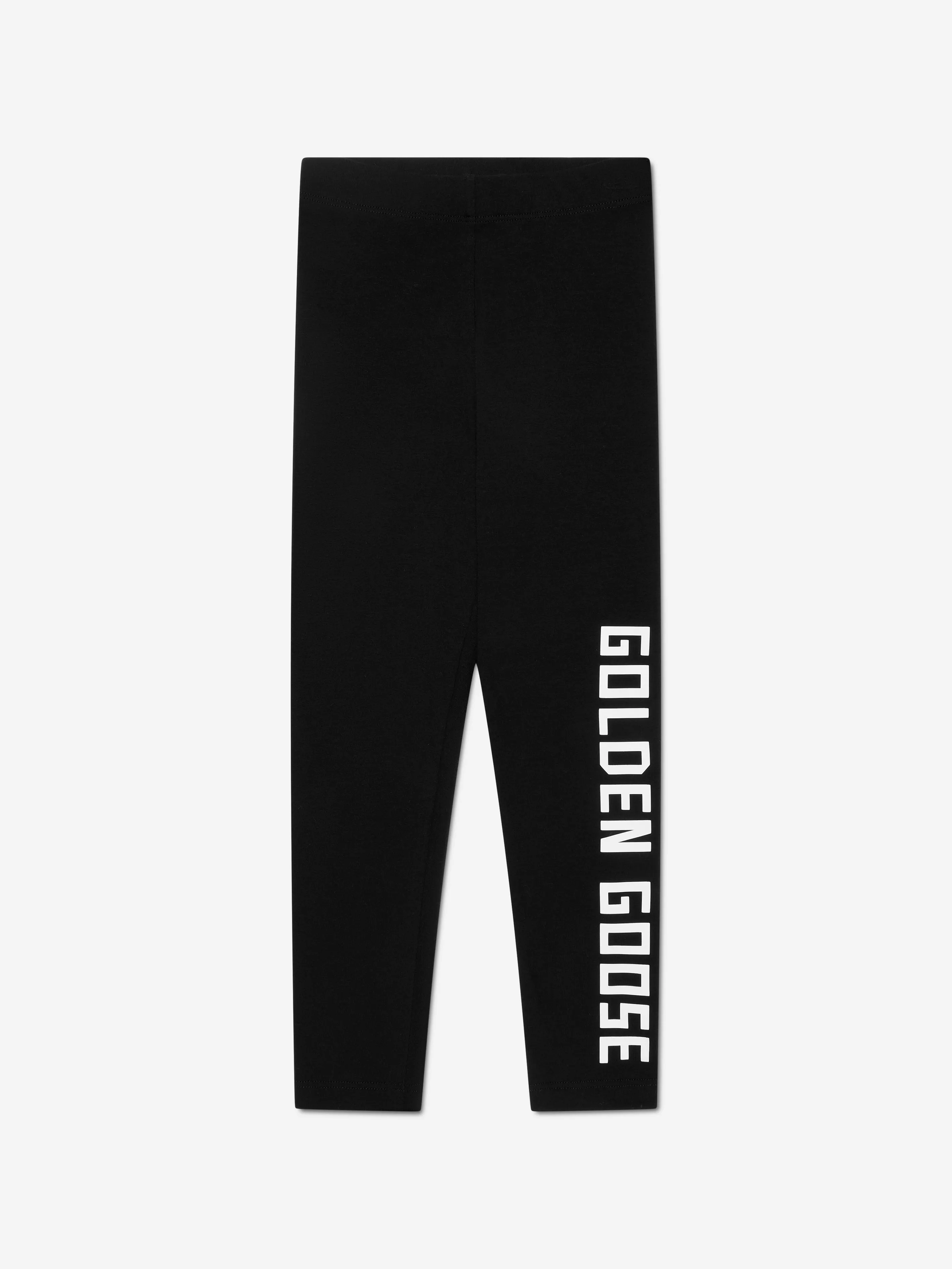 Golden Goose Girls Logo Printed Leggings in Black