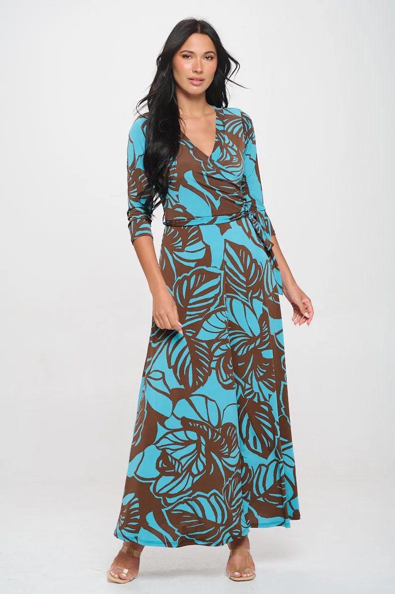 Grace Faux-Wrap Maxi Dress with Tie Waist