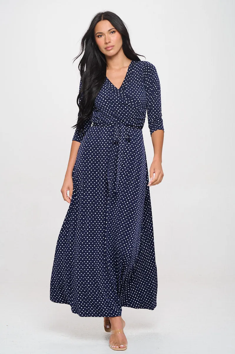 Grace Faux-Wrap Maxi Dress with Tie Waist