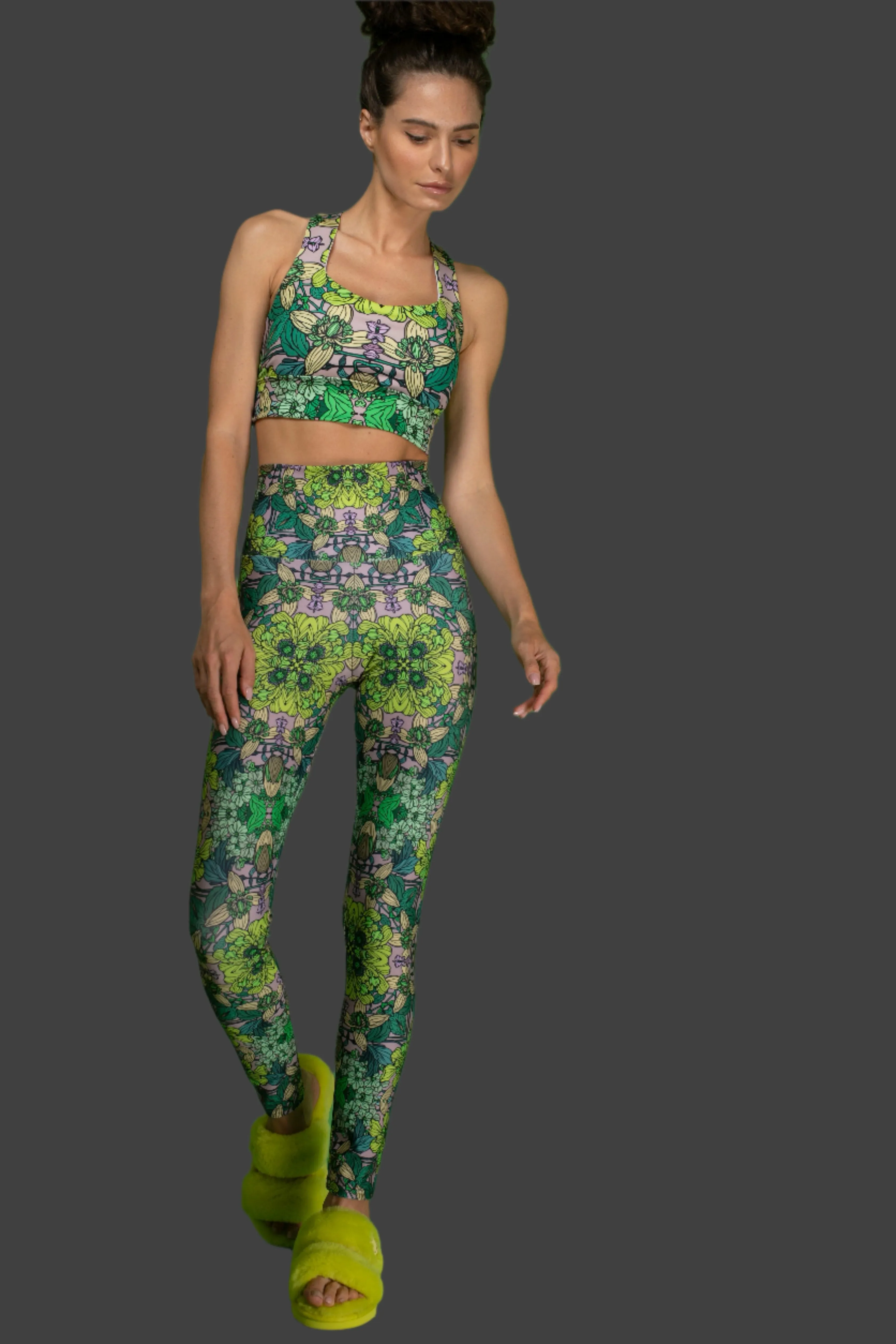 green garden leggings