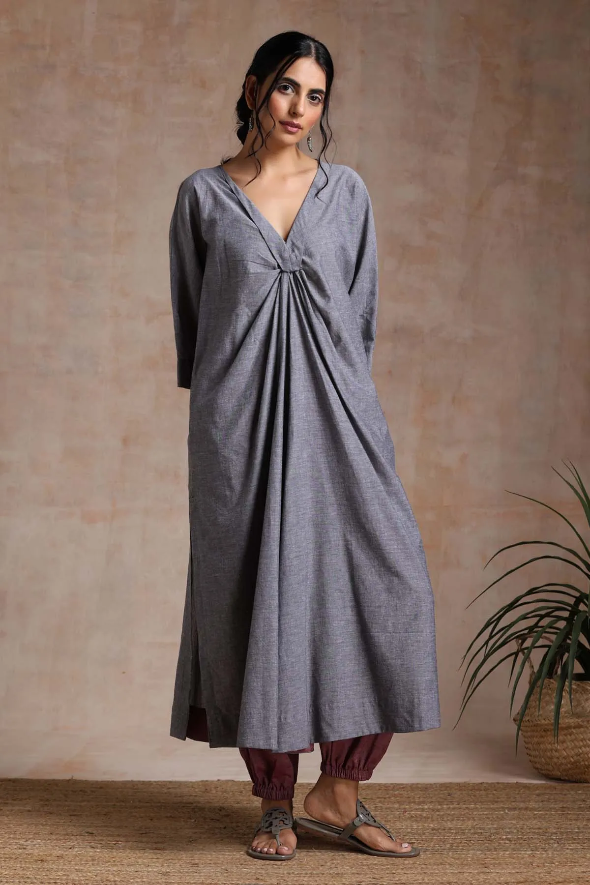 Grey Chambray Kurta Set