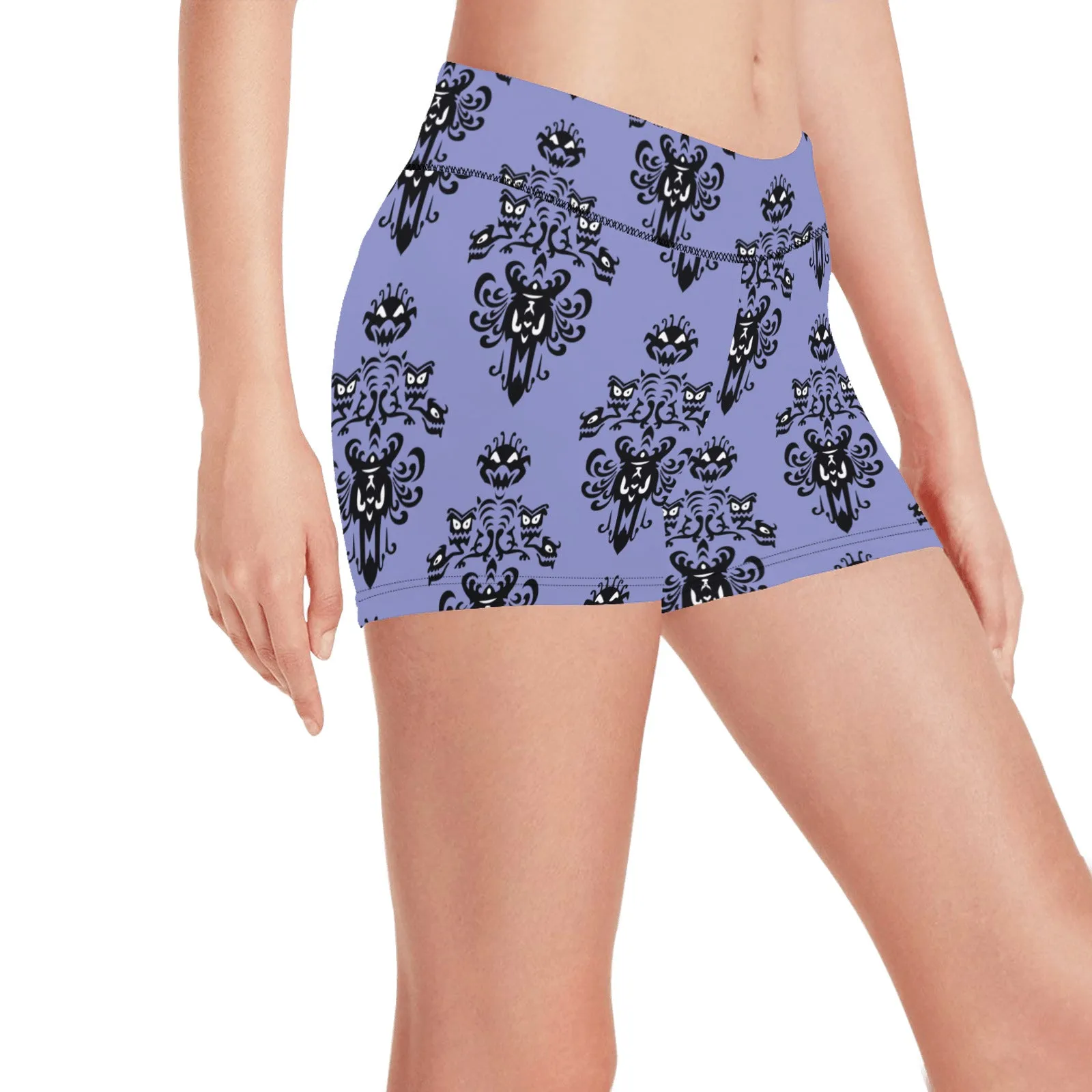 Haunted Mansion Wallpaper Women's Short Leggings