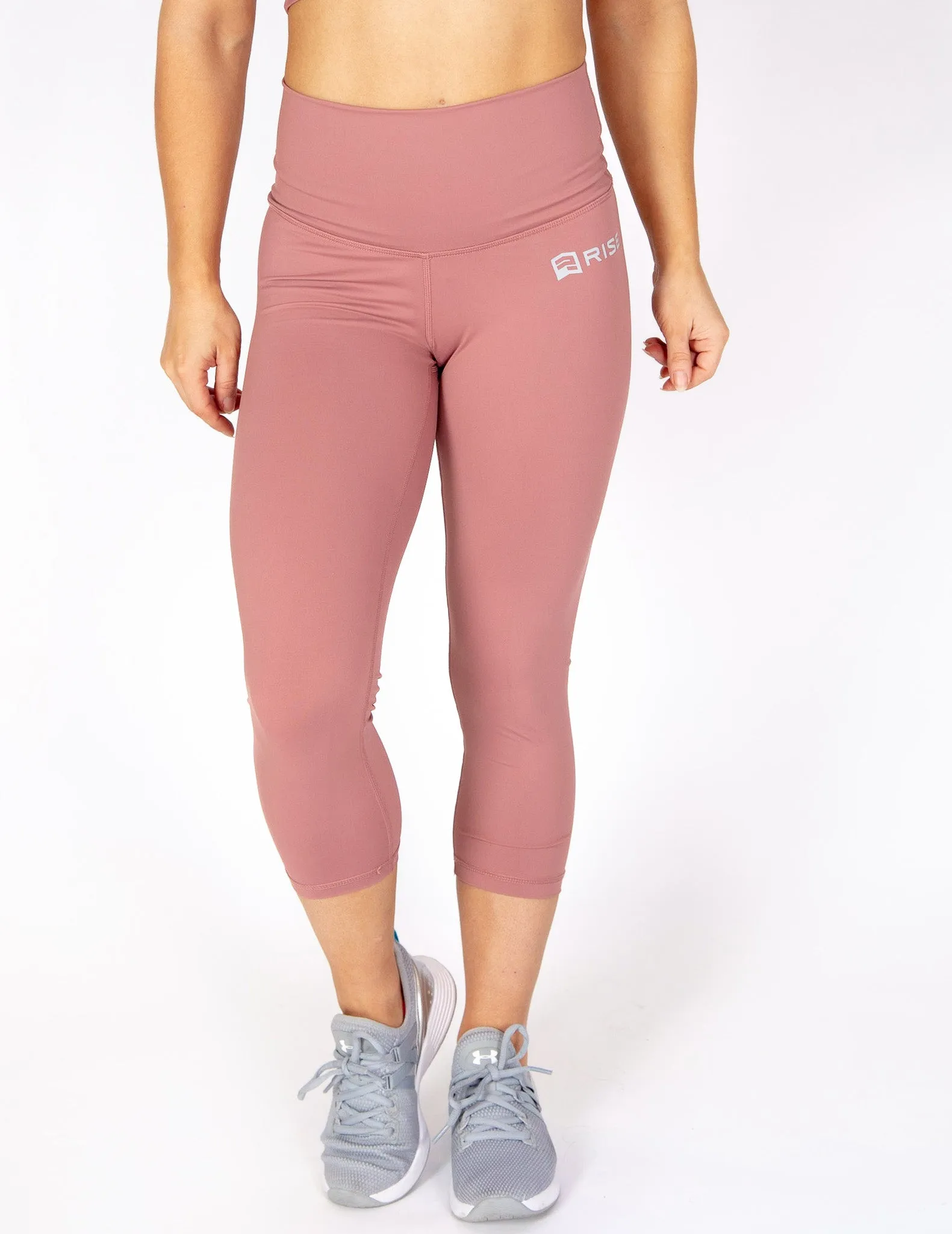 HIGH RISE CAPRI LEGGINGS - DUSTY ROSE