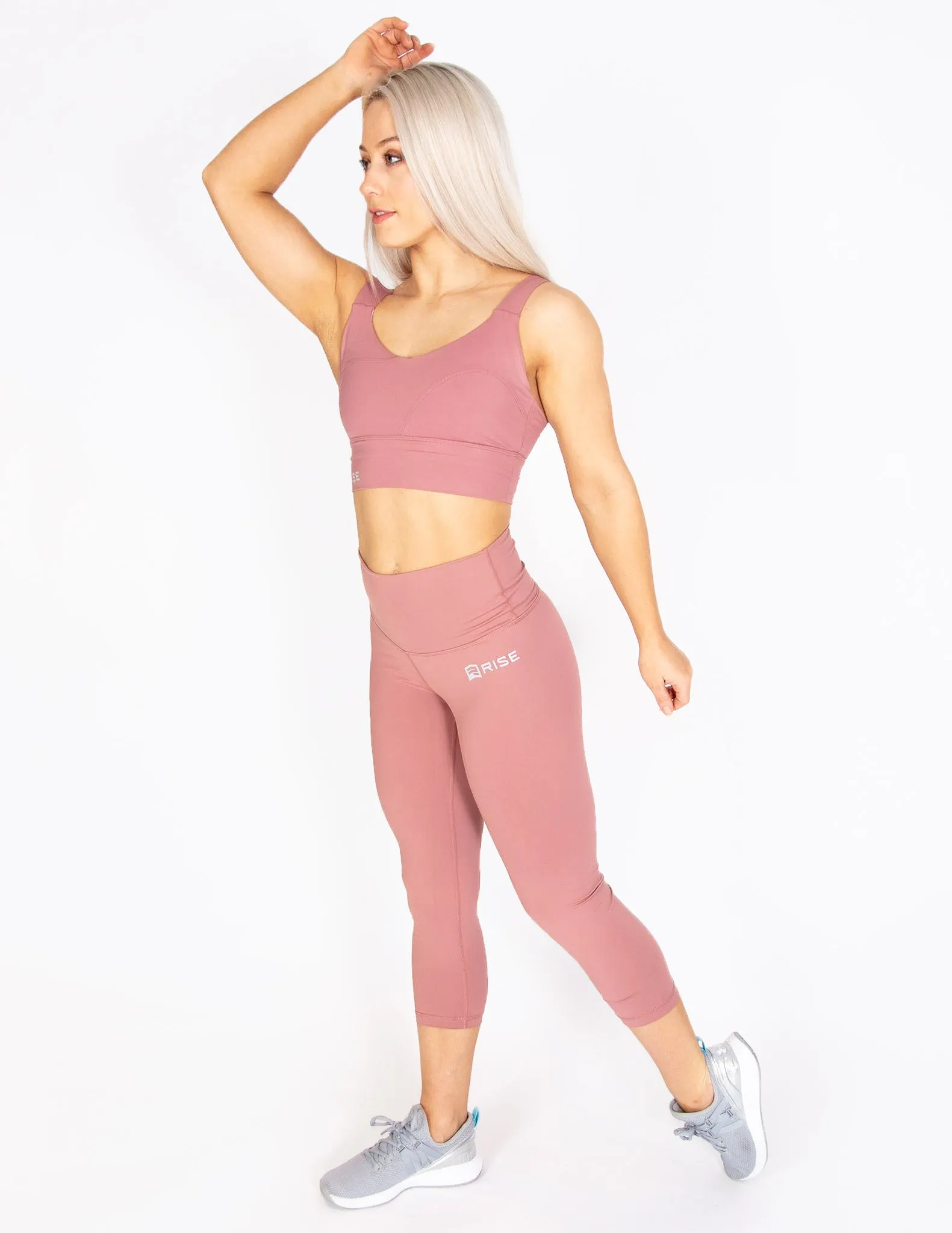 HIGH RISE CAPRI LEGGINGS - DUSTY ROSE