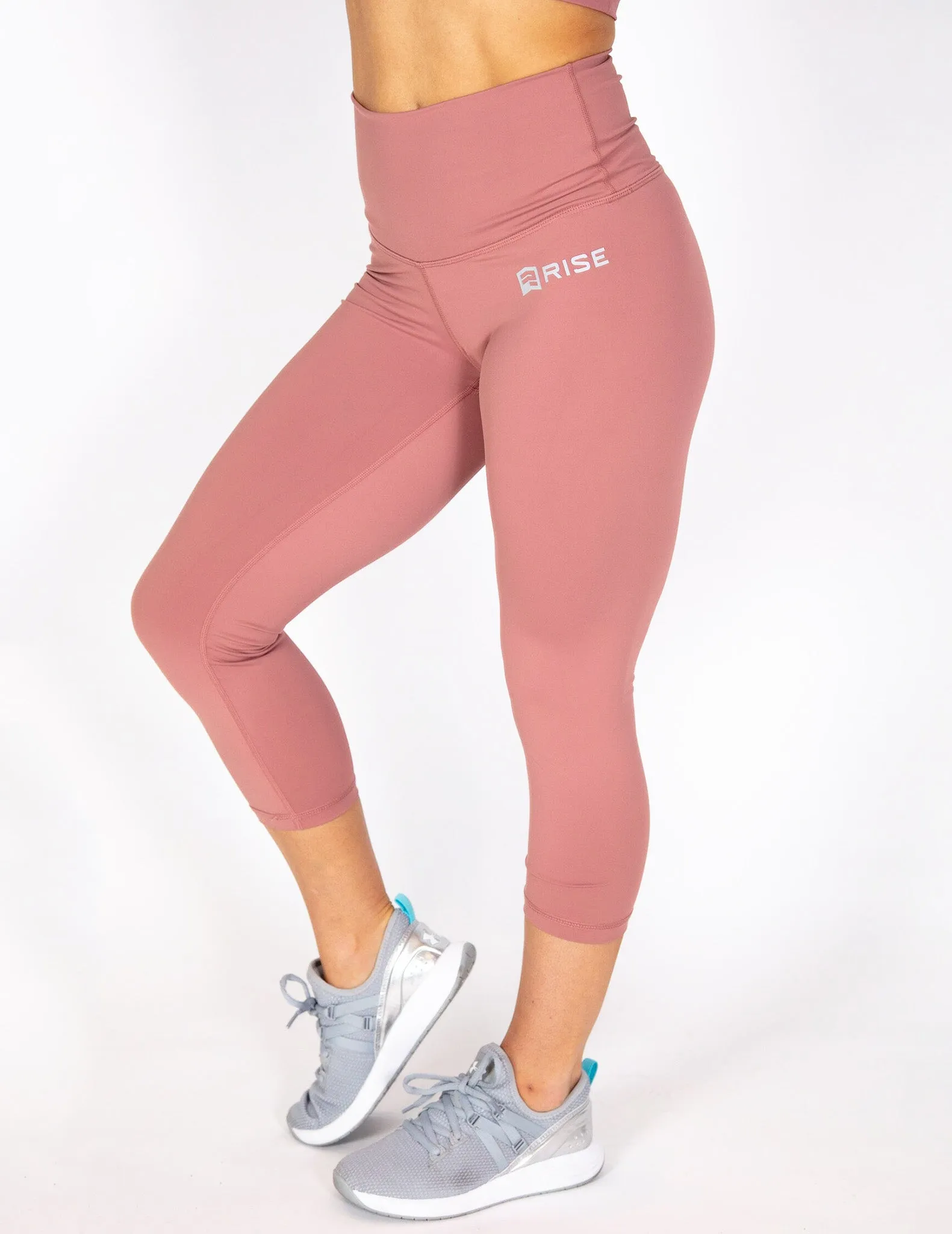 HIGH RISE CAPRI LEGGINGS - DUSTY ROSE