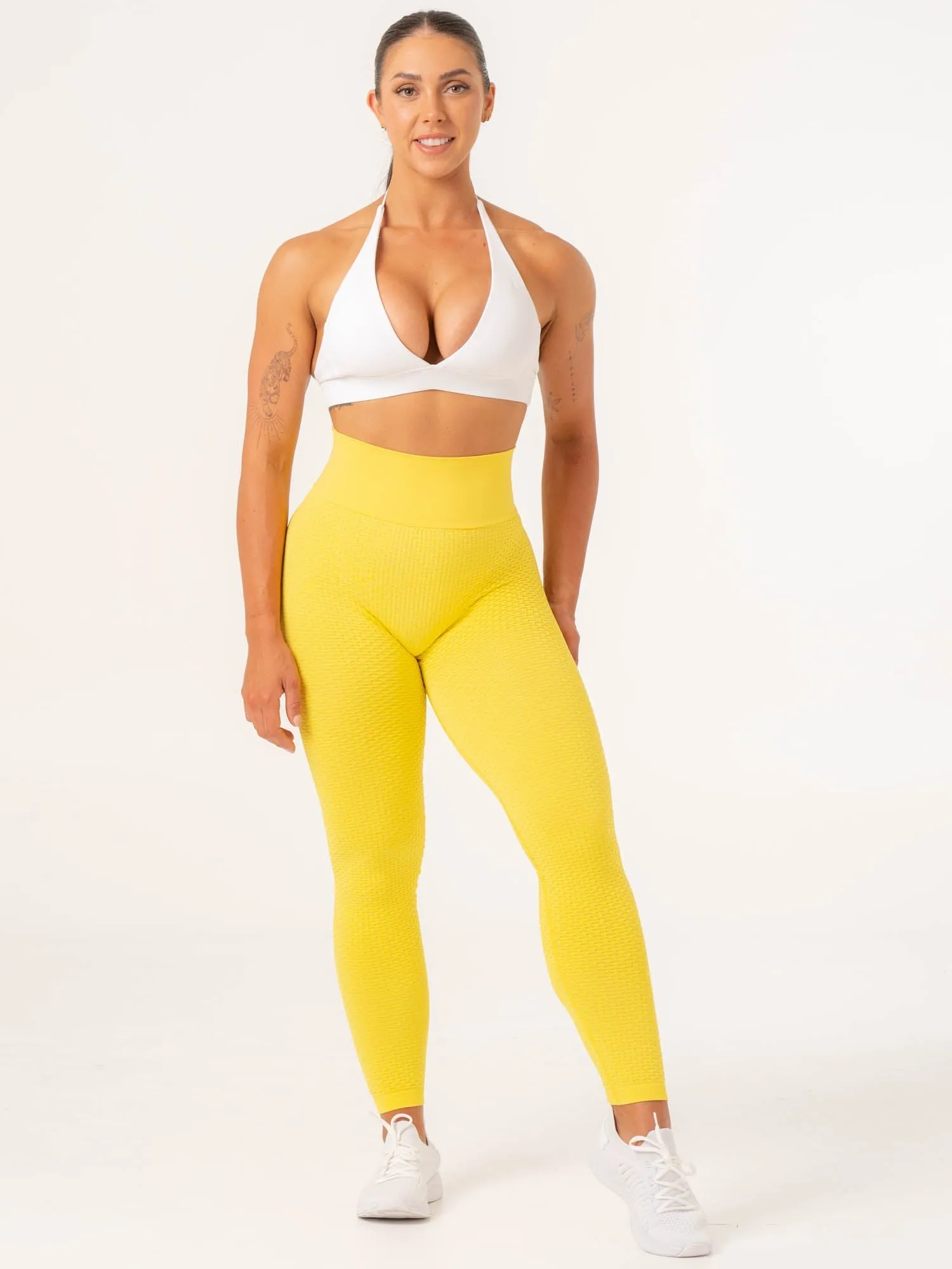 Honeycomb Scrunch Seamless Leggings - Yellow