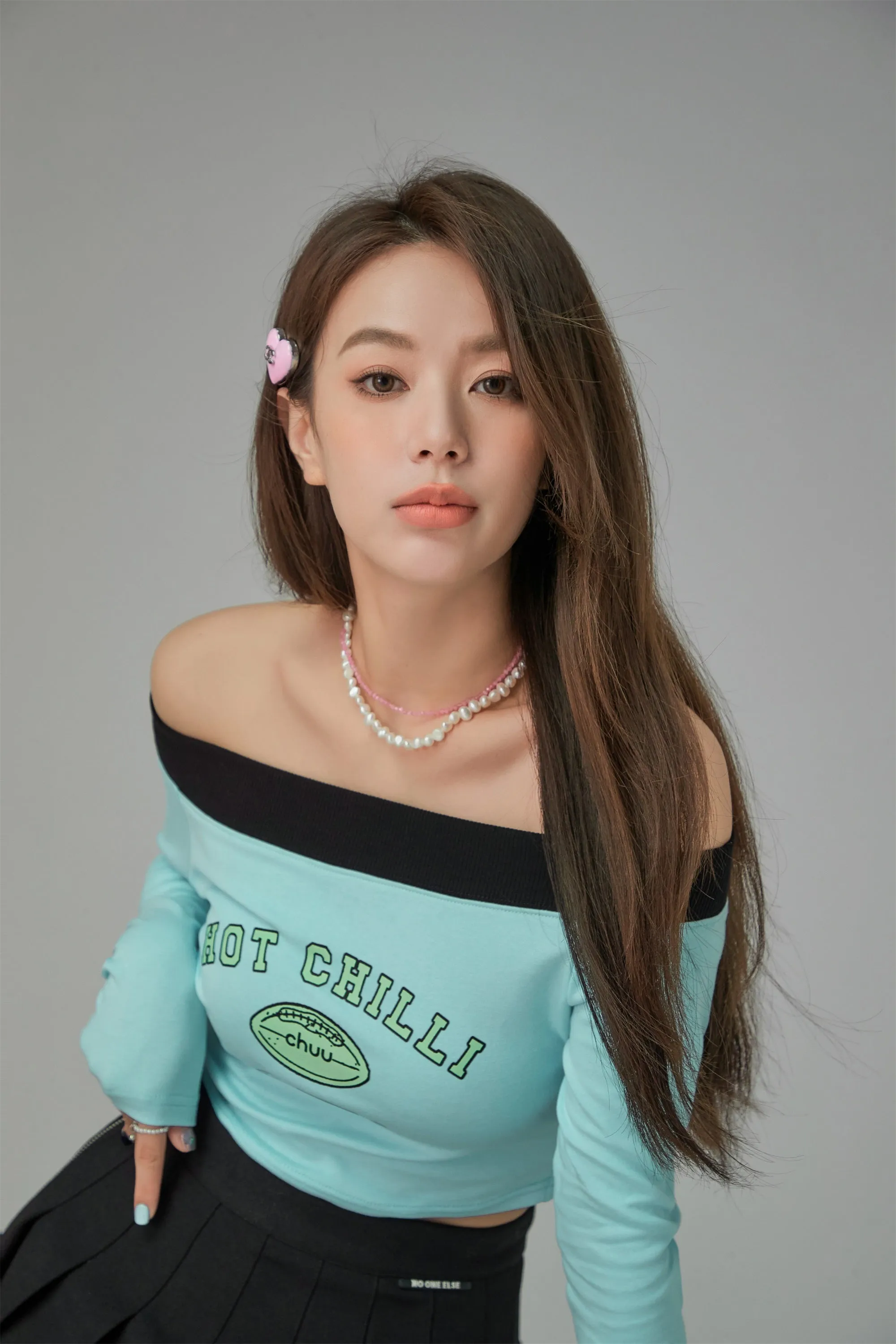 Hot Chilli Off The Shoulder Long Sleeve T-Shirt