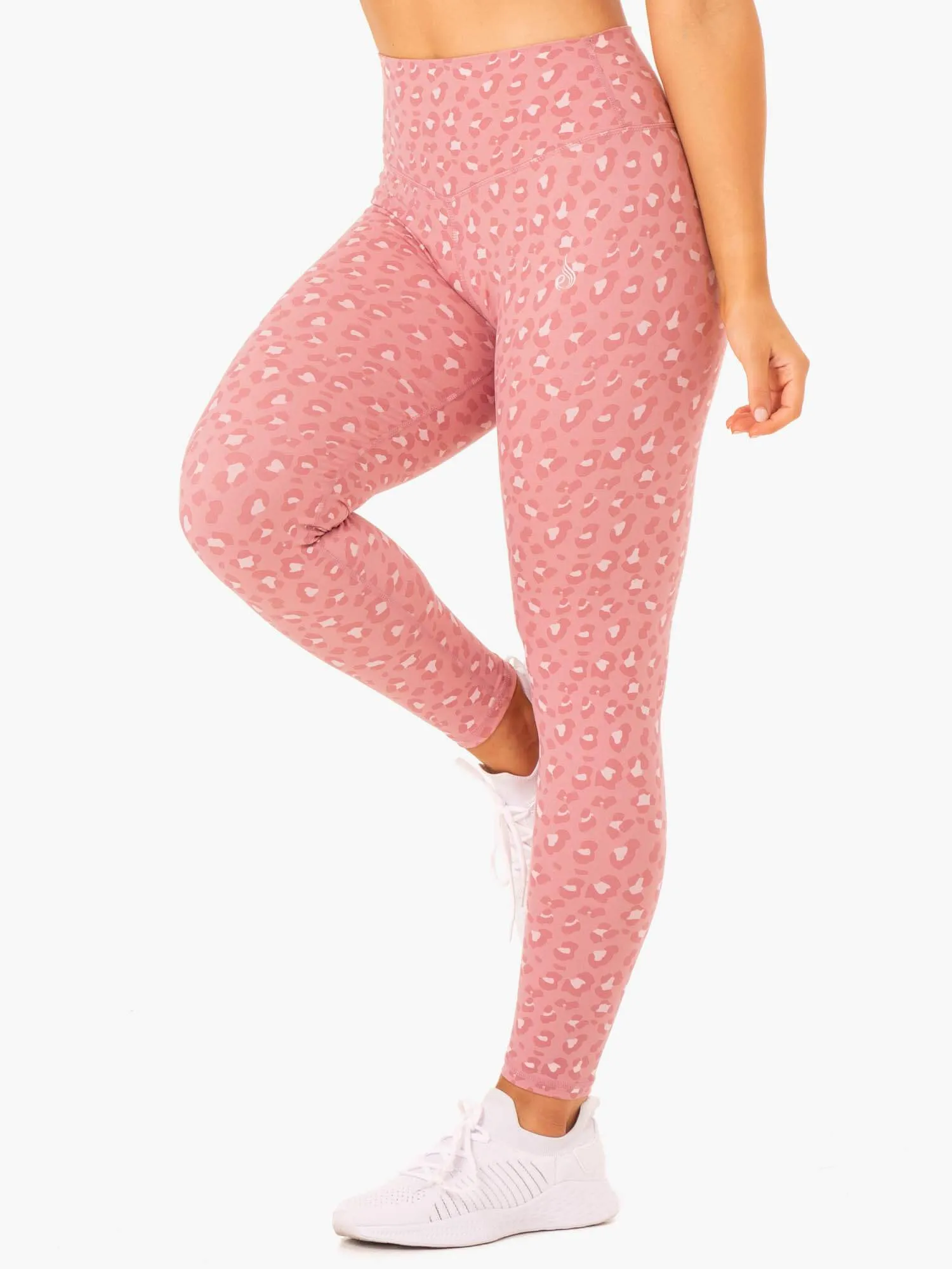 Hybrid Full Length Leggings - Pink Leopard